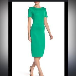 Alexia Admor emerald green sleek pencil dress small s holiday